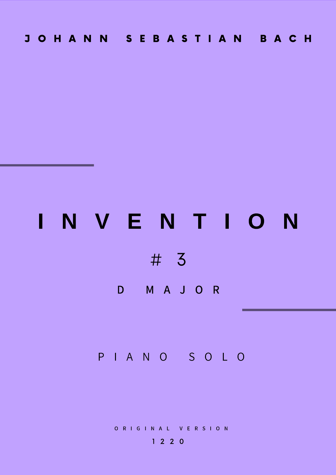 Invention No.3 in D Major - Piano Solo (Original Version) (arr. César Madeira)