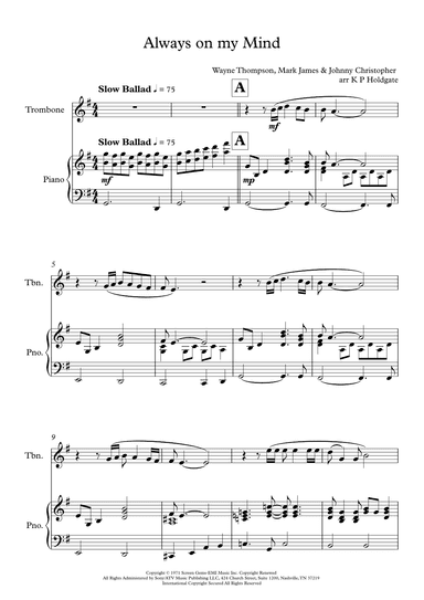 Always On My Mind (arr. Kevin P Holdgate)