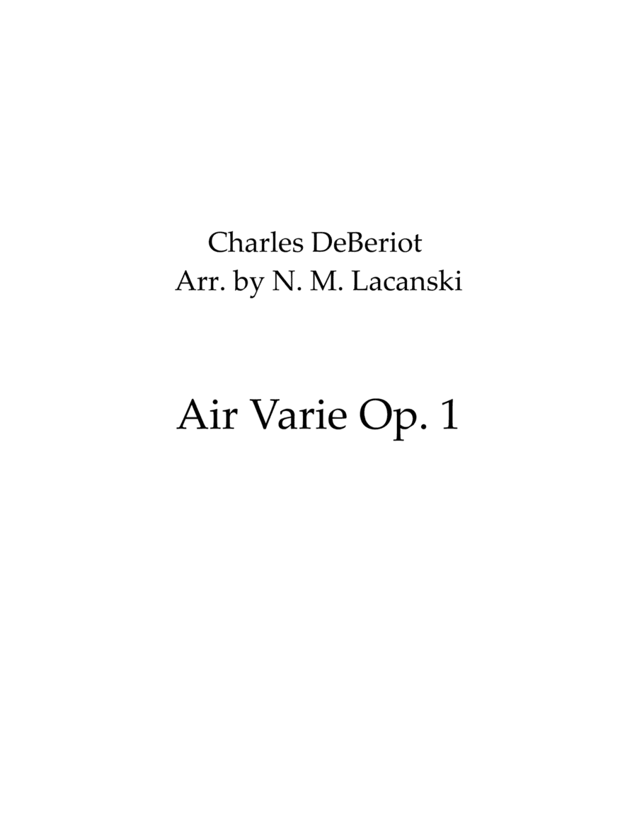 Air Varie Op. 1 (arr. Nick Lacanski)