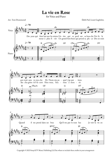 La Vie En Rose (arr. Tom Drummond)