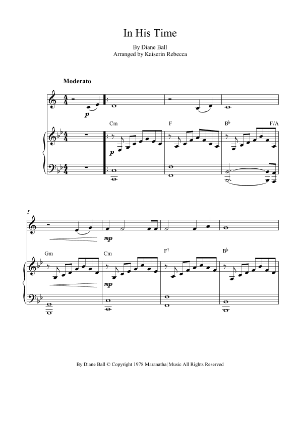 In His Time (arr. Kaiserin Rebecca)