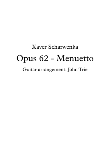 Opus 62, Menuetto (arr. John Trie)