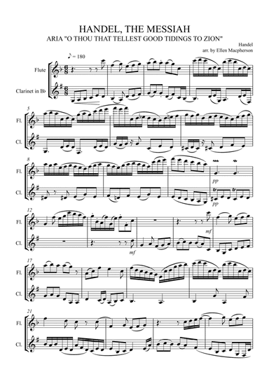 Flute and Clarinet Duet - Handel, The Messiah - Aria, "O Thou That Tellest Good Tidings To Zion" (arr. Ellen Macpherson)