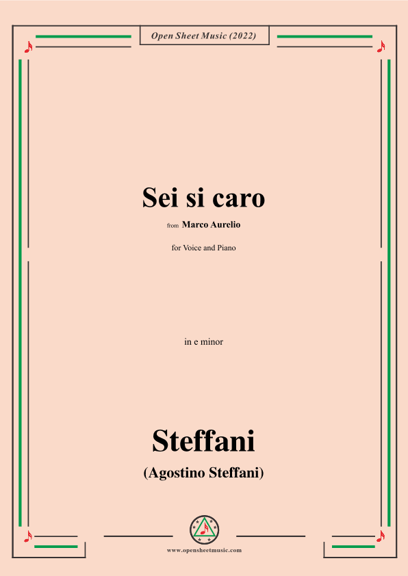 Steffani-Sei si caro,from Marco Aurelio,in e minor (arr. OSM Press)