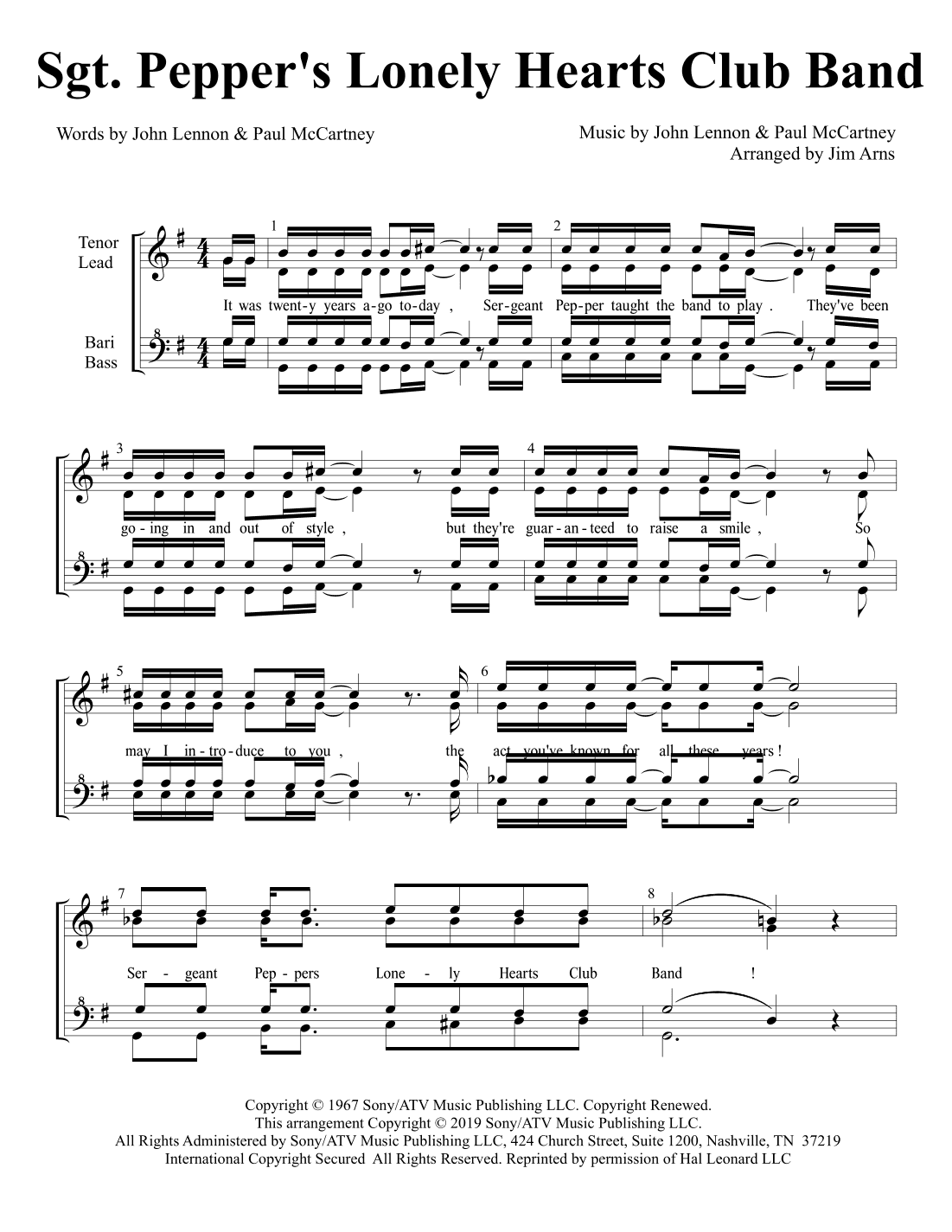 Sgt. Pepper's Lonely Hearts Club Band (arr. Jim Arns)