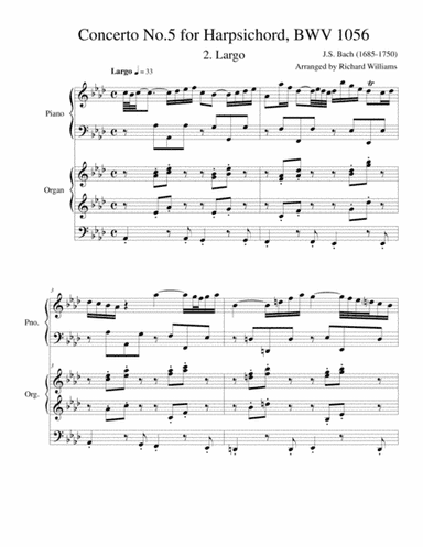 Largo from Harpsichord Concerto No.5 (arr. Richard Williams)