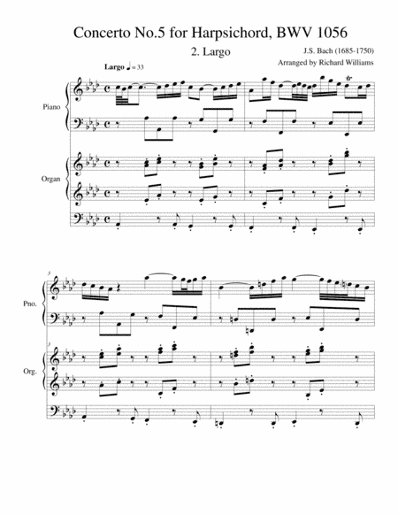 Largo from Harpsichord Concerto No.5 (arr. Richard Williams)