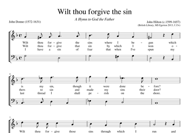 A Hymn to God the Father: Wilt thou forgive that sin (arr. Early Music Scores)