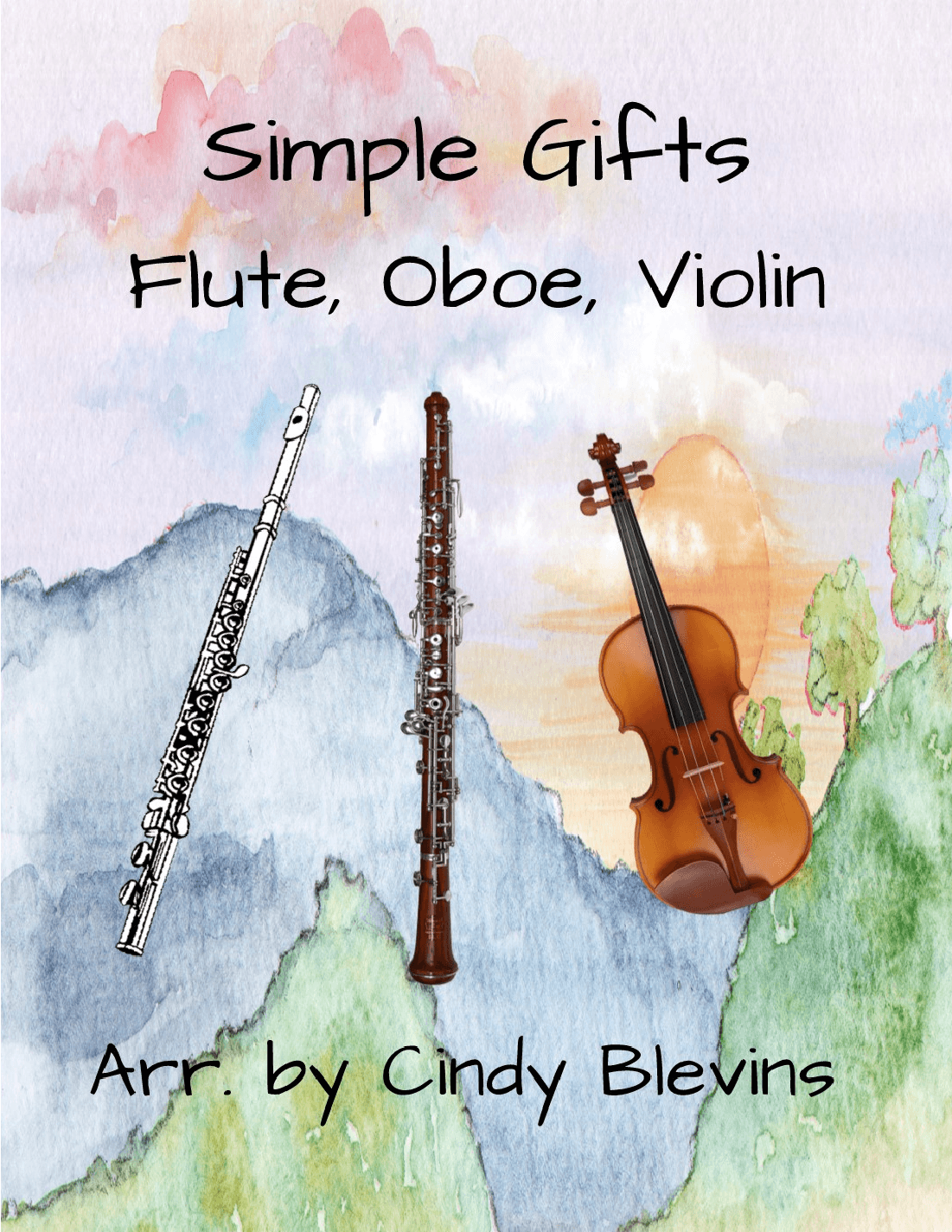 Simple Gifts, Flute, Oboe and Violin (arr. Cindy Blevins)