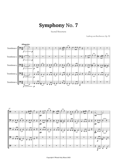 2nd Movement of Symphony No. 7 by Beethoven for Trombone Quintet (arr. Ander)