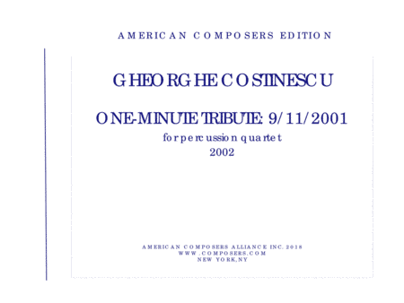 [Costinescu] One-Minute Tribute: 9/11/2001