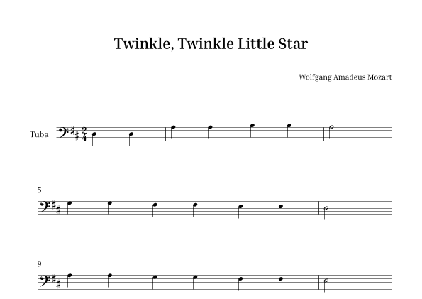 Twinkle, Twinkle Little Star (arr. Peter Andrew)