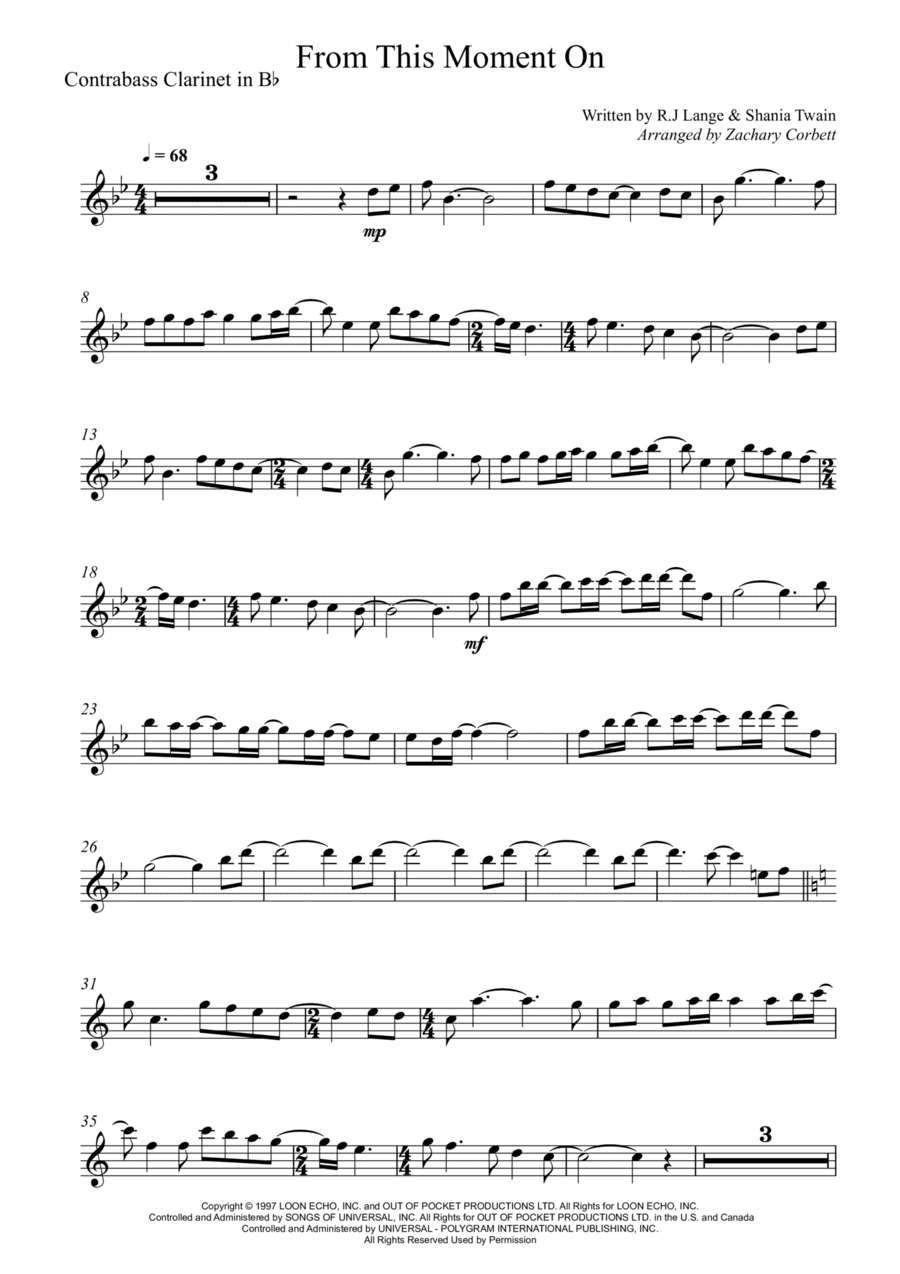 From This Moment On (arr. Zachary Corbett)