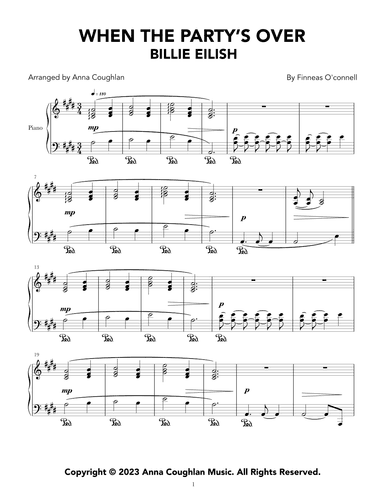 When The Party's Over (arr. Anna Coughlan)