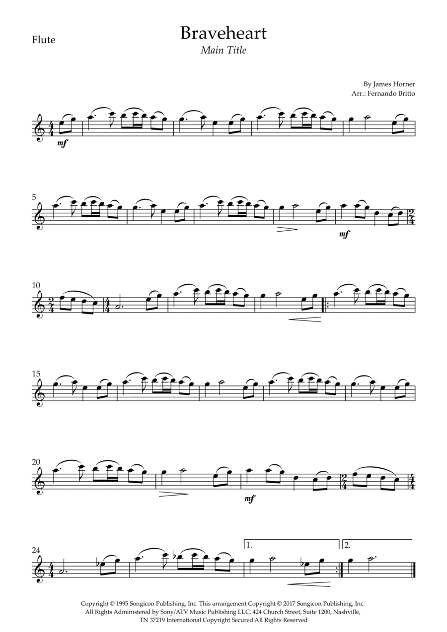 Braveheart - Main Title (arr. Fernando Britto)