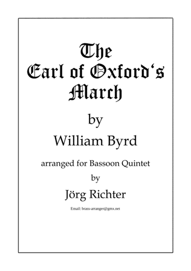 The Earl of Oxford's March für Fagott Quintett (arr. Jörg Richter)