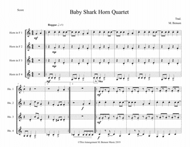 Baby Shark Horn Quartet (Easy Version) (arr. Mike Benson)