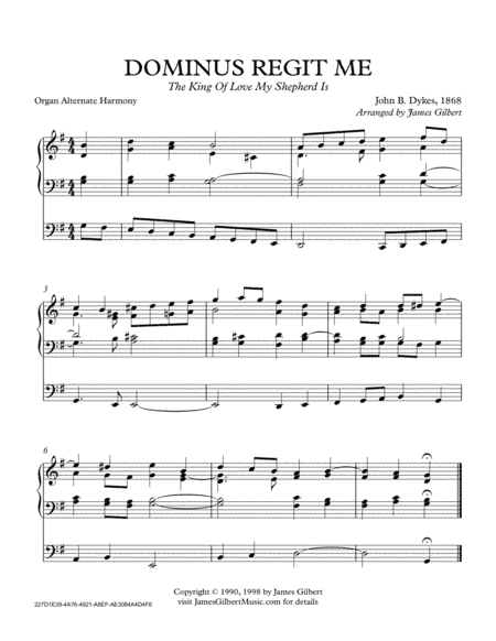 DOMINUS REGIT ME (The King Of Love My Shepherd Is) (ORA) (arr. James Gilbert Music)