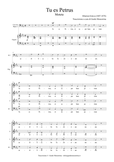 Hilarion Eslava - Tu Es Petrus SATBB (arr. Guido Menestrina)