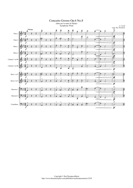 Corelli: Concerto Grosso Op.6 No.8 (Christmas Concerto) (Complete) - symphonic wind (arr. Ray Thompson)