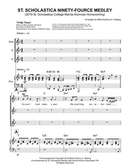 I'll Be There (arr. Mark A. Galang)