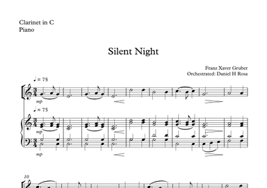 Silent Night - Christmas Carol - C Clarinet and Piano (arr. Daniel H Rosa)