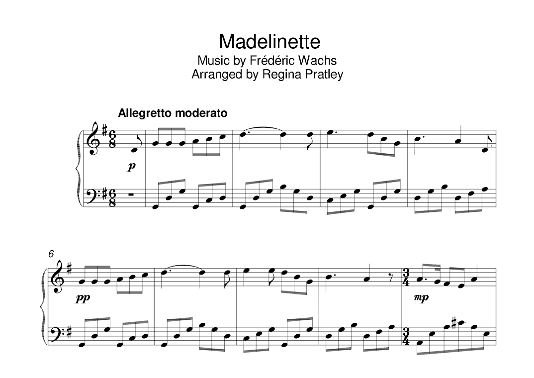 Madelinette (arr. Regina Pratley)