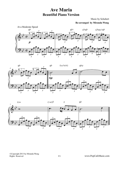 Ave Maria by Schubert - Romantic Piano Version (arr. Miranda Wong)