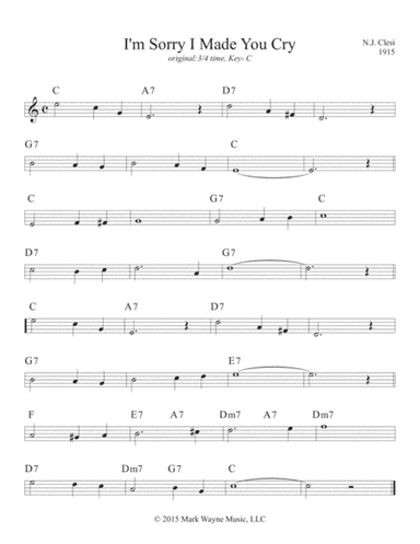 I'm Sorry I Made You Cry (arr. Mark Huxhold)