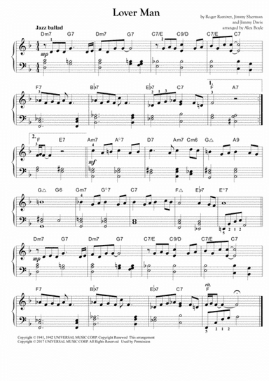 Lover Man (oh, Where Can You Be?) (arr. Alex Boyle)