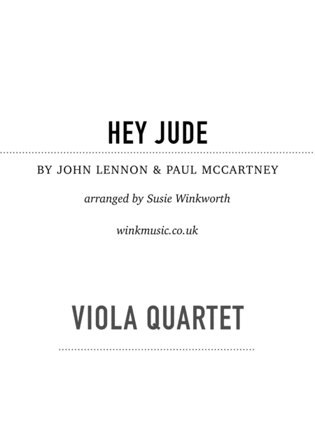 Hey Jude (arr. Susie Winkworth winkmusic.co.uk)