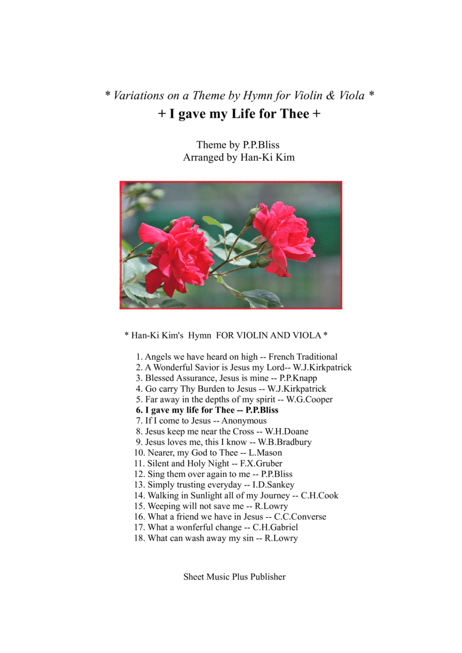 I gave my life for Thee (For Violin and Viola) (arr. Han-Ki Kim)