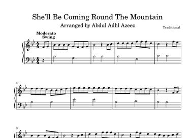She'll Be Coming Round the Mountain Piano Easy Beginner (arr. Abdul Adhl Azeez)