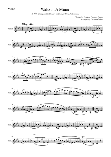 Waltz in A Minor B150 (arr. Zachary Corbett)