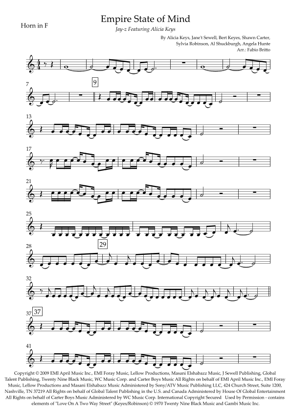 Empire State Of Mind (arr. Fabio Britto)