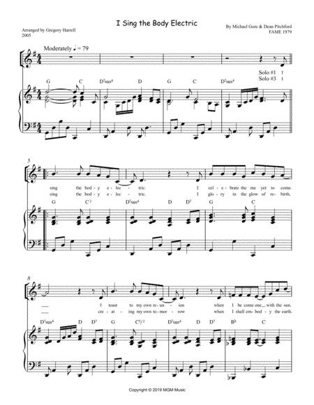I Sing The Body Electric (arr. Gregory Lee Harrell)