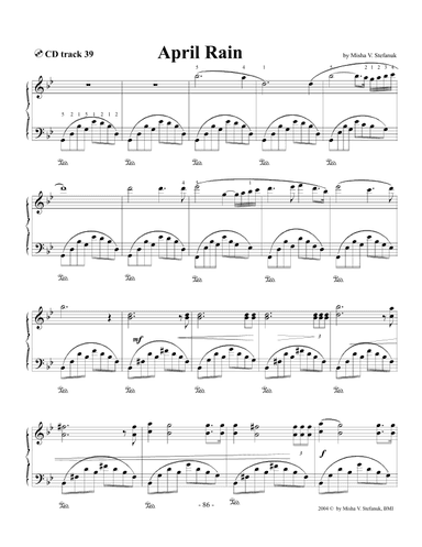 April Rain, intermediate advanced Romantic