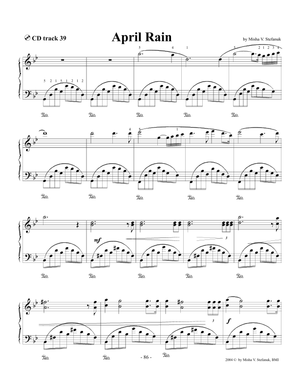 April Rain, intermediate advanced Romantic