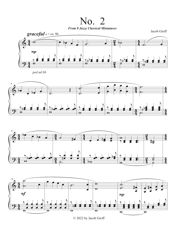 No. 2 from 8 Jazzy Classical Miniatures