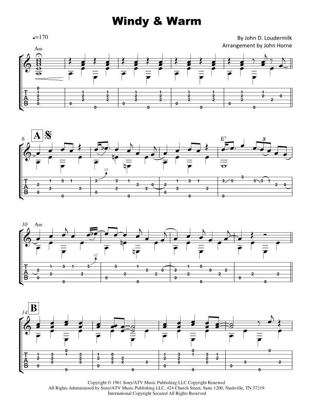 Windy And Warm (arr. John Horne)