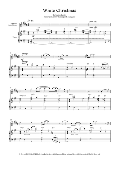 White Christmas (arr. Henrique F Mangoni)