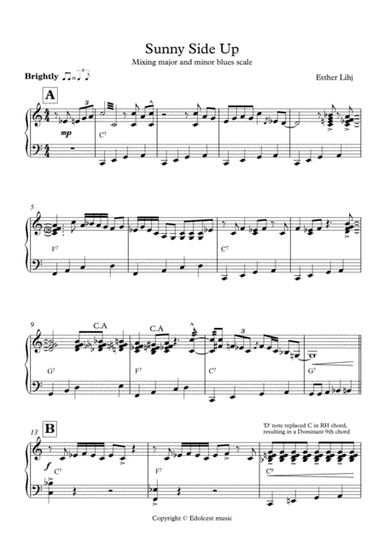Sunny Side Up - C Blues Etude