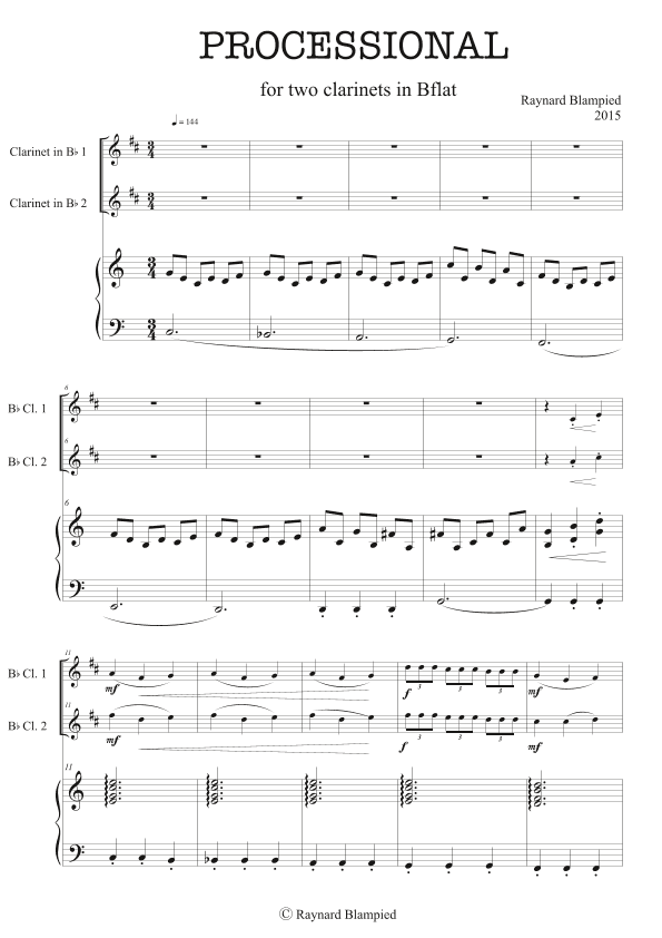PROCESSIONAL FOR PIANO AND TWO CLARINETS
