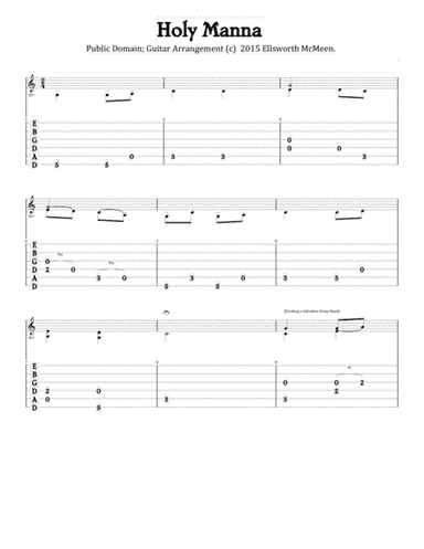 Holy Manna (For Fingerstyle Guitar Tuned Drop D) (arr. Ellsworth McMeen)