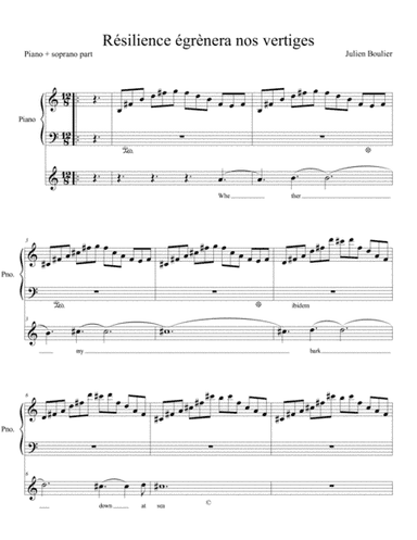 Résilience égrènera nos vertiges (soprano solo and piano part extracted from version piano, solo