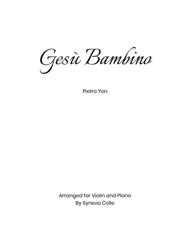 Gesù Bambino (arr. Syneva Colle)