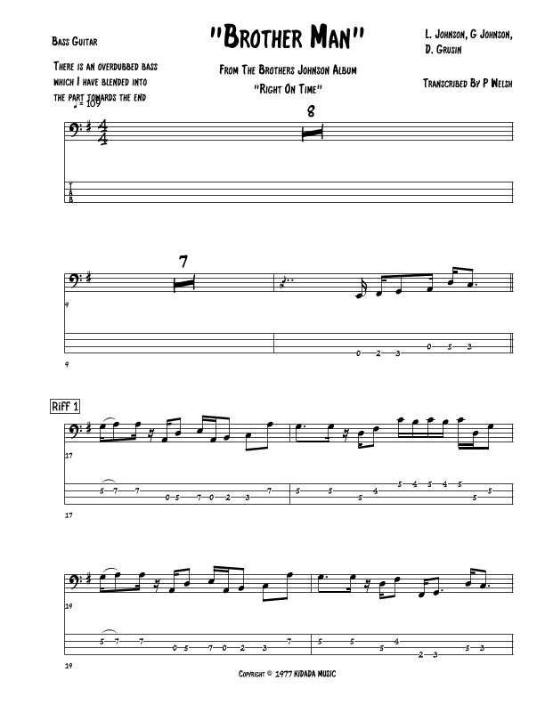 Brother Man (arr. Accubass)