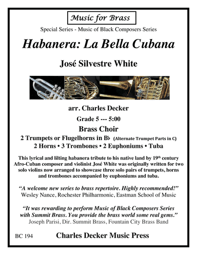 Habanera: La Bella Cubana for Brass Choir (arr. Charles Decker)