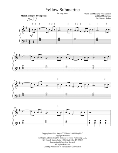 Yellow Submarine (arr. Samuel Stokes)