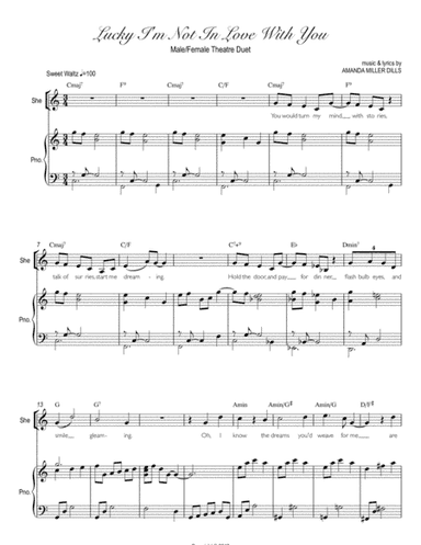 Lucky I'm Not in Love With You -- M/F Musical Theatre Duet